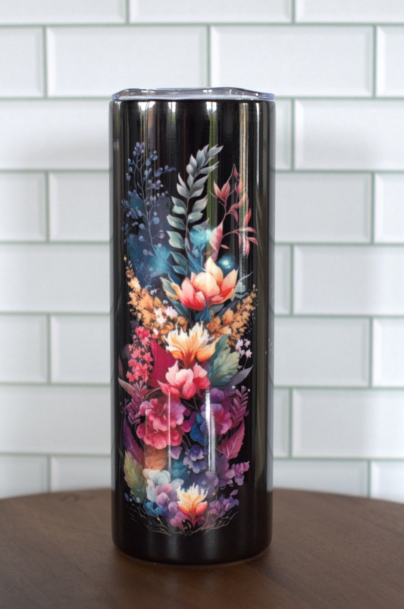 Thermos et tasse - Crâne fleuri noir - K Sublimation